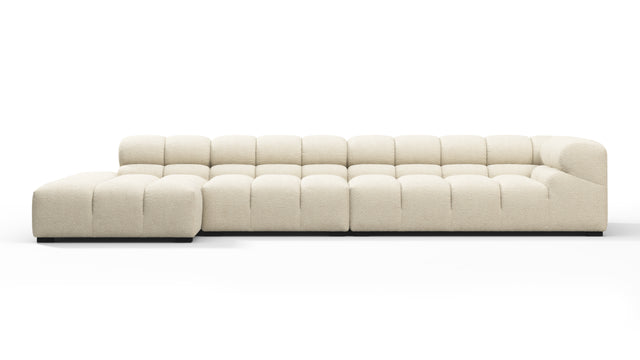 Tufted - Tufted Sectional, Large, Left Chaise, Eggshell Boucle