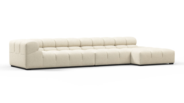 Tufted - Tufted Sectional, Large, Right Chaise, Eggshell Boucle