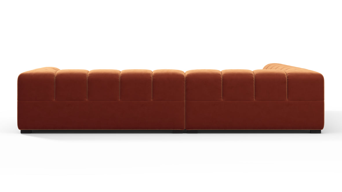 Tufted - Tufted Sectional, Left Corner, Spice Velvet