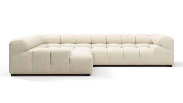 Tufted - Tufted Sectional, Left Corner, Eggshell Boucle