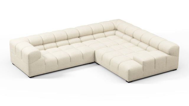 Tufted - Tufted Sectional, Right Corner, Eggshell Boucle