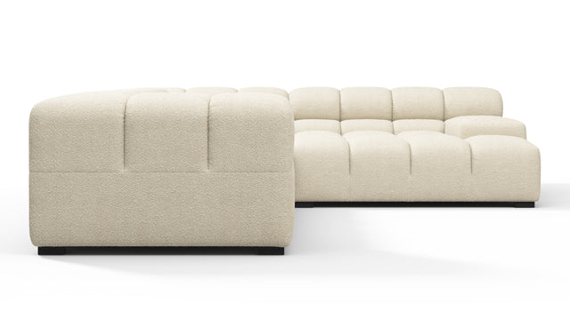 Tufted - Tufted Sectional, Right Corner, Eggshell Boucle