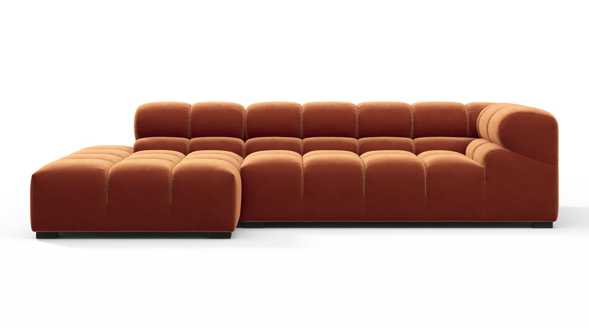 Tufted - Tufted Sectional, Small L, Left, Spice Velvet