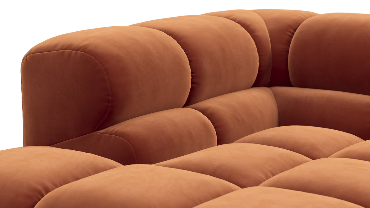 Tufted - Tufted Sectional, Small L, Right, Spice Velvet