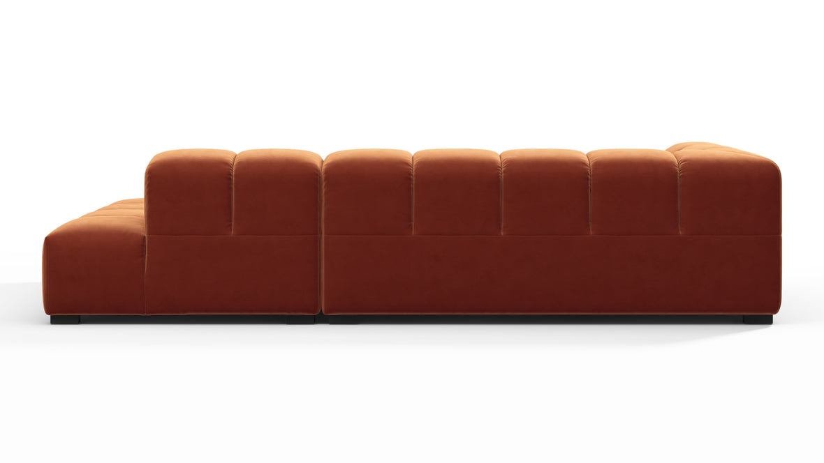 Tufted - Tufted Sectional, Small L, Right, Spice Velvet