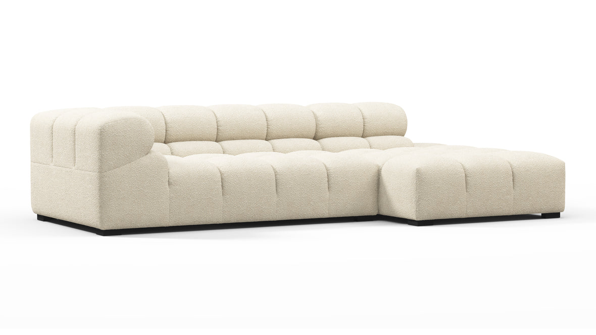 Tufted - Tufted Sectional, Small L, Right, Eggshell Boucle