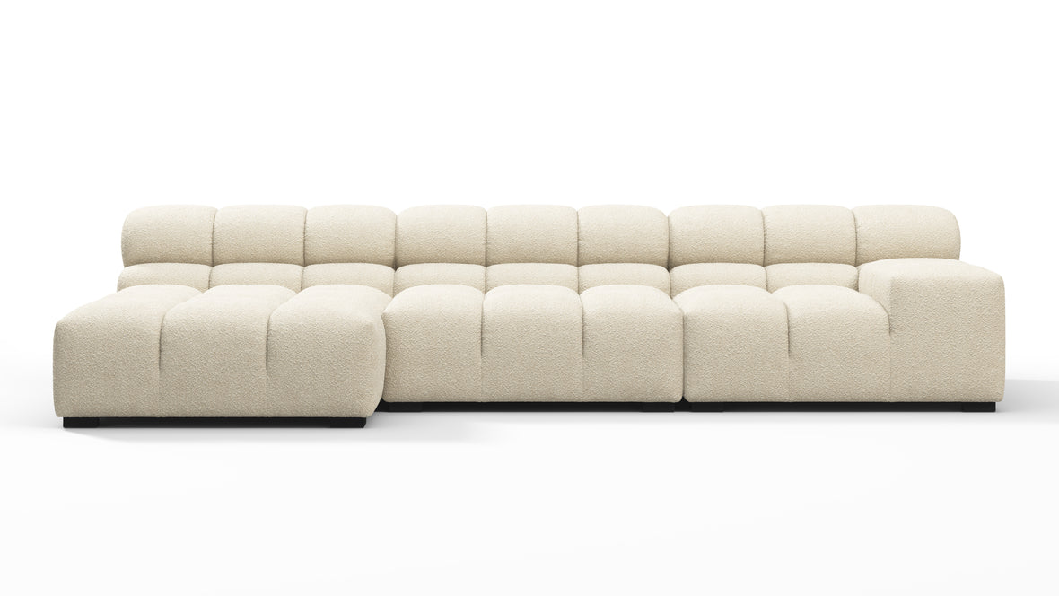 Tufted - Tufted Sectional, Small, Left Chaise, Eggshell Boucle