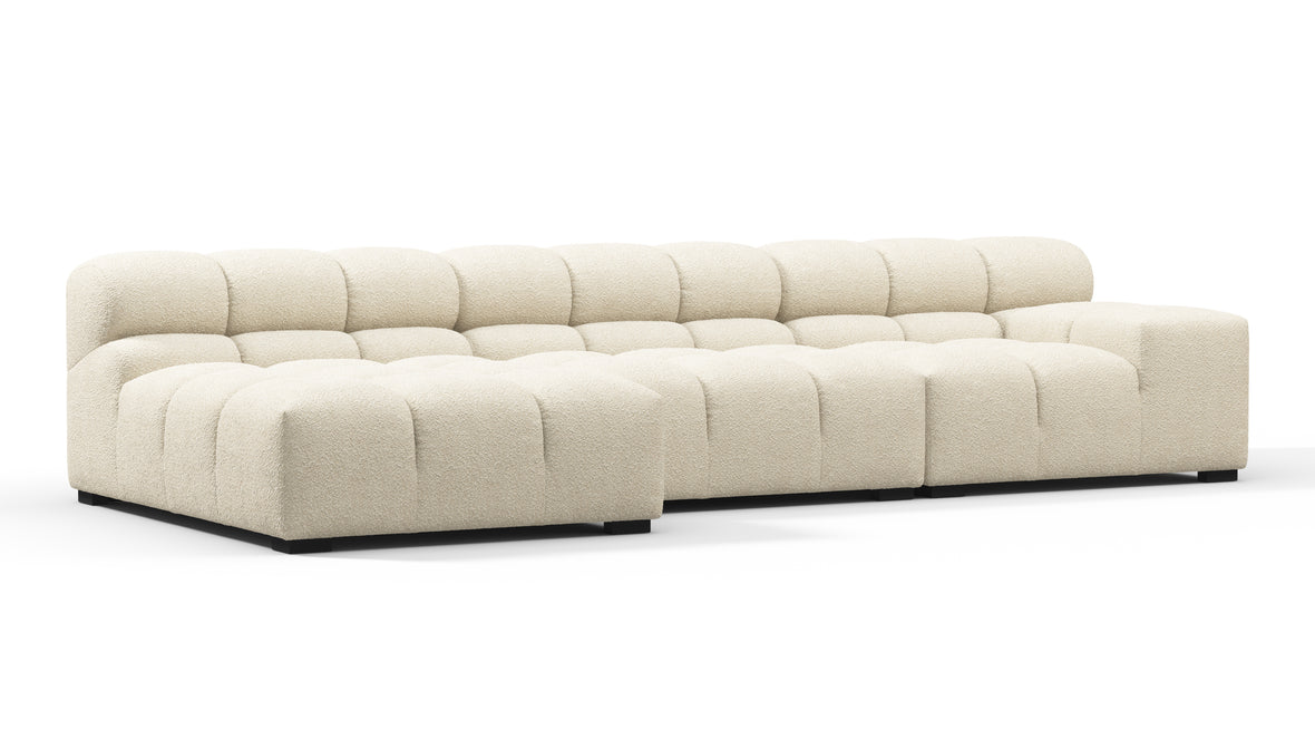 Tufted - Tufted Sectional, Small, Left Chaise, Eggshell Boucle