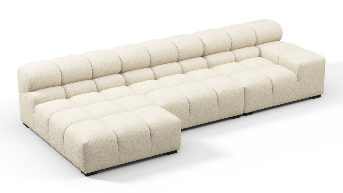 Tufted - Tufted Sectional, Small, Left Chaise, Eggshell Boucle