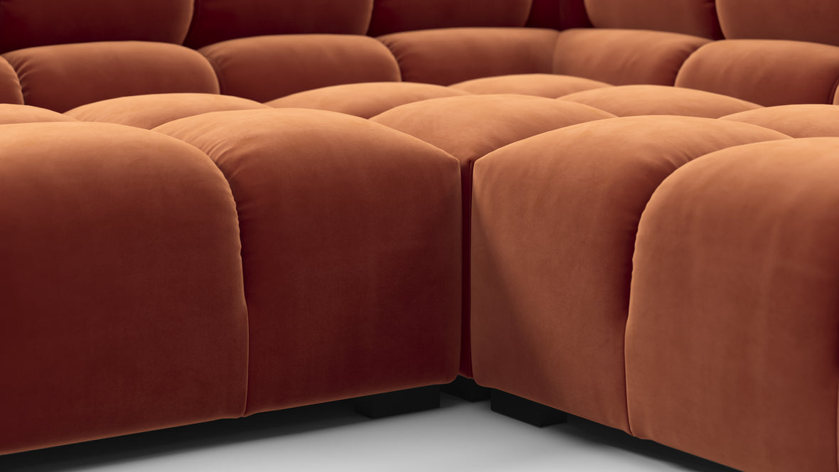 Tufted - Tufted Sectional, U Shape, Spice Velvet