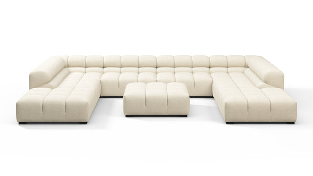 Tufted - Tufted Sectional, U Shape, Eggshell Boucle