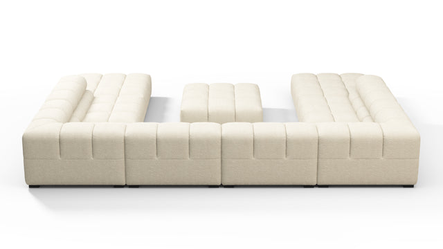 Tufted - Tufted Sectional, U Shape, Eggshell Boucle