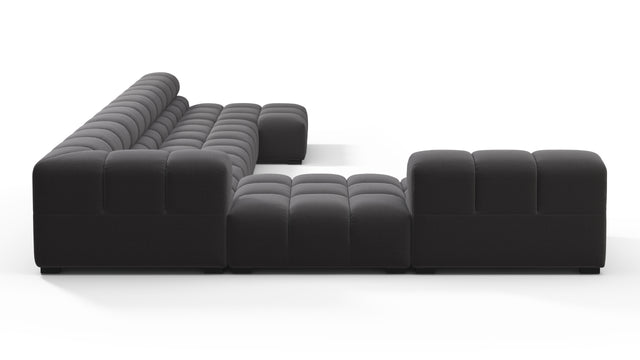 Tufted - Tufted Sectional, Extra Large Left Corner, Ink Brushed Weave