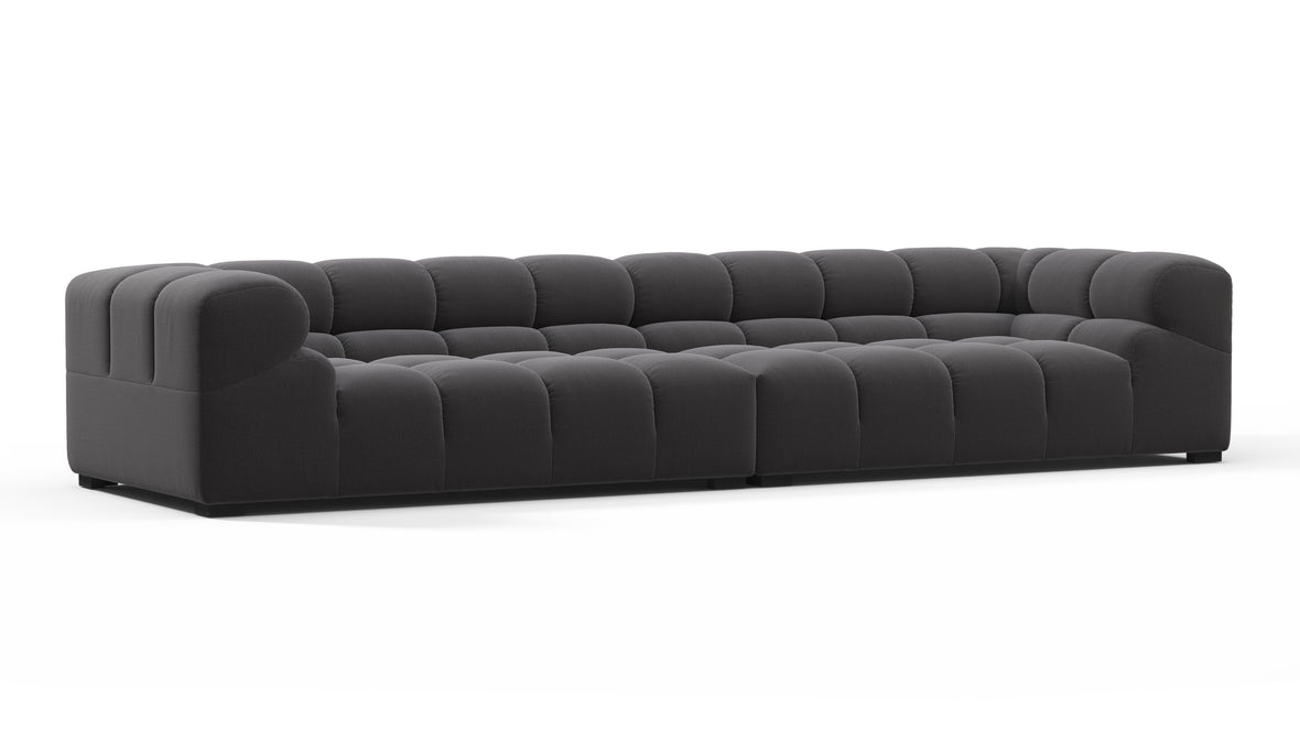 Tufted - Tufted Sectional, Extra Large Sofa, Ink Brushed Weave