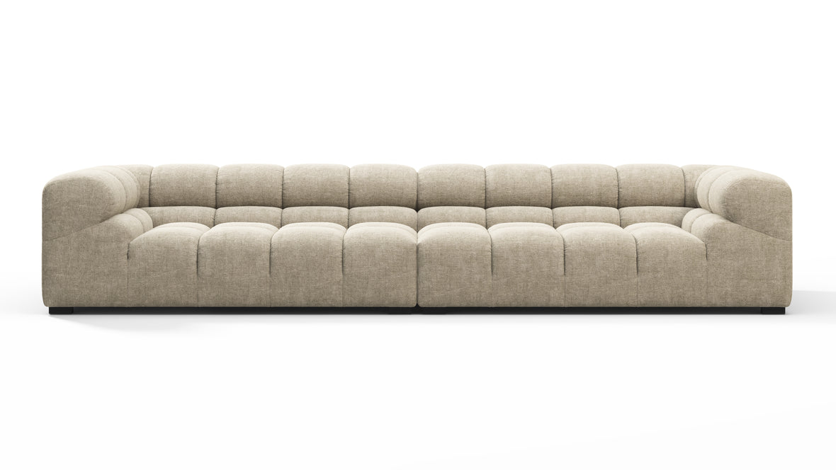 Tufted - Tufted Sectional, Extra Large Sofa, Beige Gray Chenille