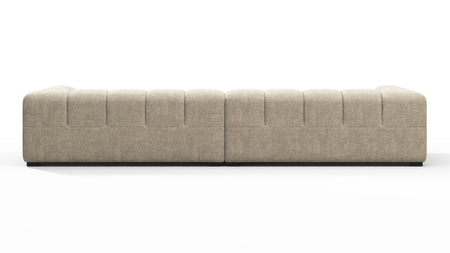 Tufted - Tufted Sectional, Extra Large Sofa, Beige Gray Chenille