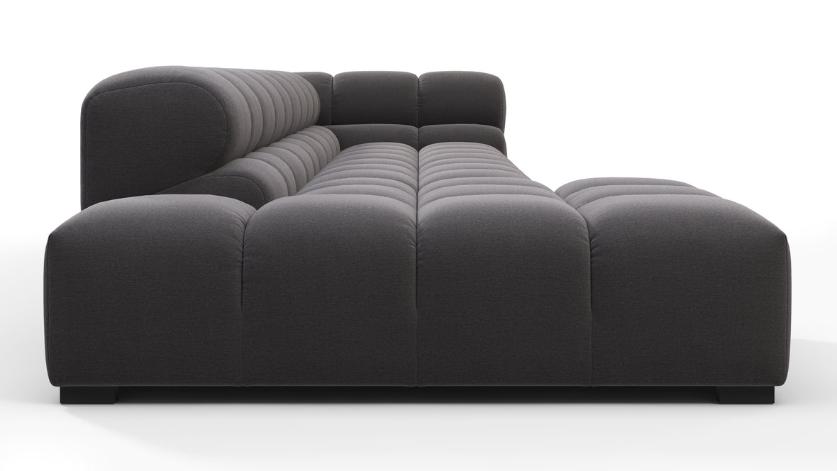 Tufted - Tufted Sectional, Large, Left Chaise, Ink Brushed Weave