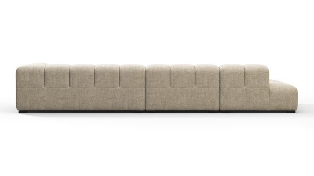 Tufted - Tufted Sectional, Large, Left Chaise, Beige Gray Chenille