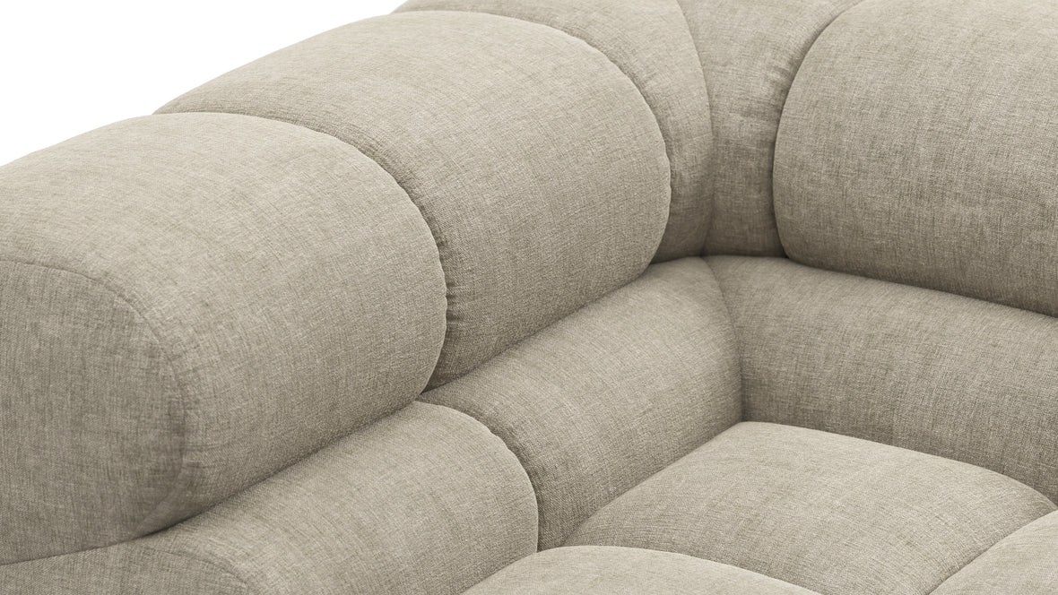 Tufted - Tufted Sectional, Large, Right Chaise, Beige Gray Chenille