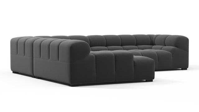 Tufted - Tufted Sectional, Left Corner, Ink Brushed Weave