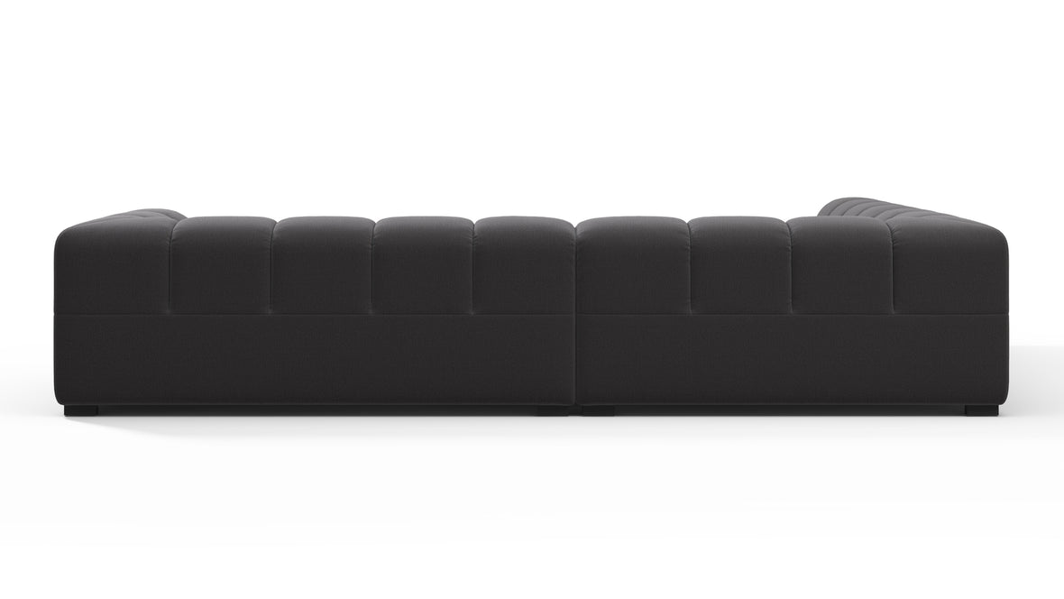 Tufted - Tufted Sectional, Left Corner, Ink Brushed Weave