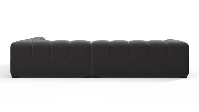 Tufted - Tufted Sectional, Right Corner, Ink Brushed Weave