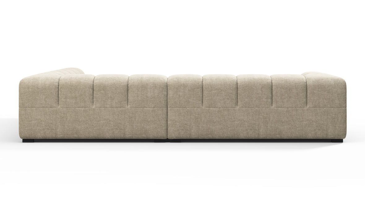 Tufted - Tufted Sectional, Right Corner, Beige Gray Chenille