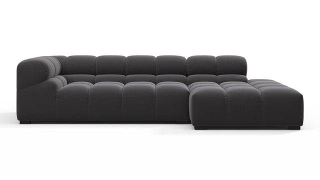 Tufted - Tufted Sectional, Small L, Right, Ink Brushed Weave