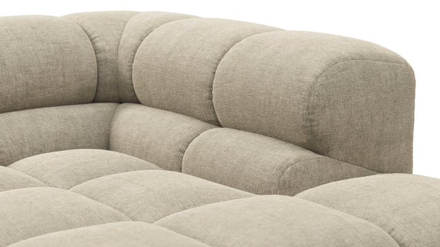 Tufted - Tufted Sectional, Small L, Left, Beige Gray Chenille