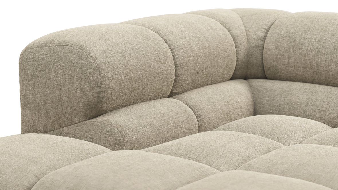 Tufted - Tufted Sectional, Small L, Right, Beige Gray Chenille