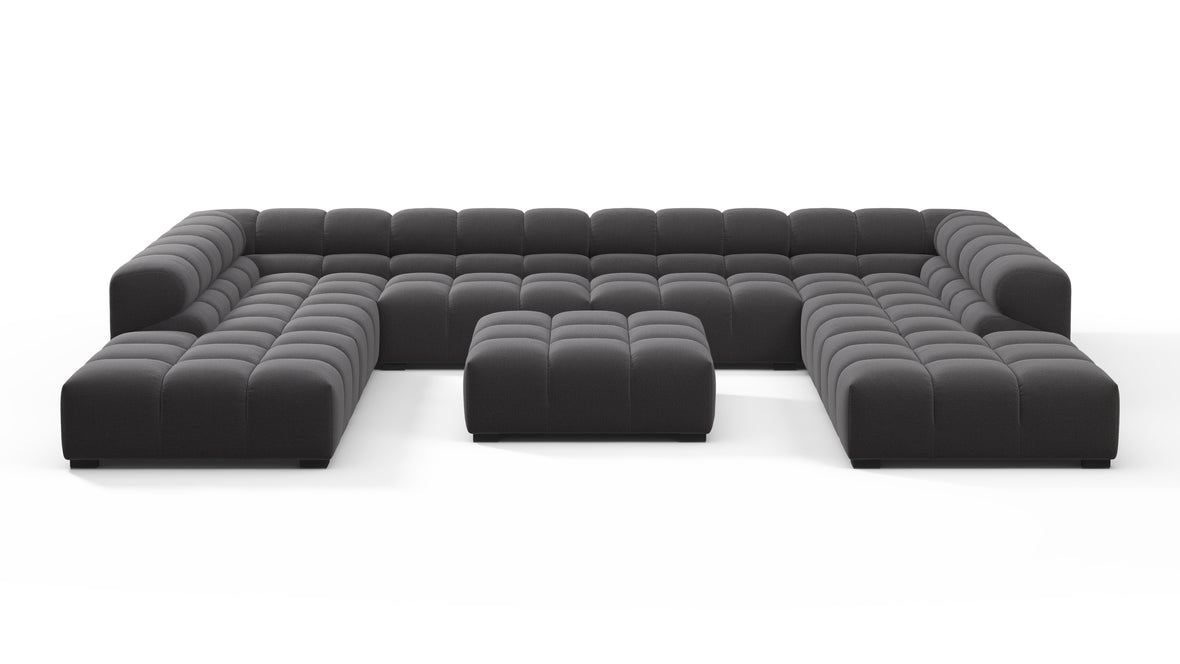 Tufted - Tufted Sectional, U Shape, Ink Brushed Weave