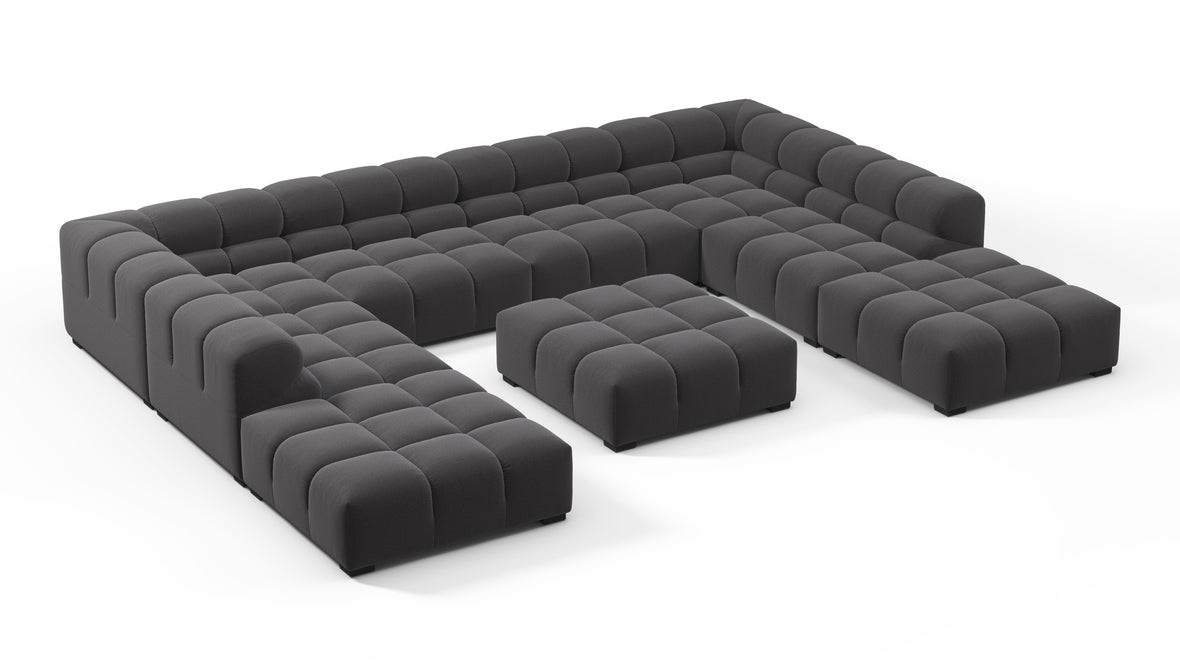 Tufted - Tufted Sectional, U Shape, Ink Brushed Weave