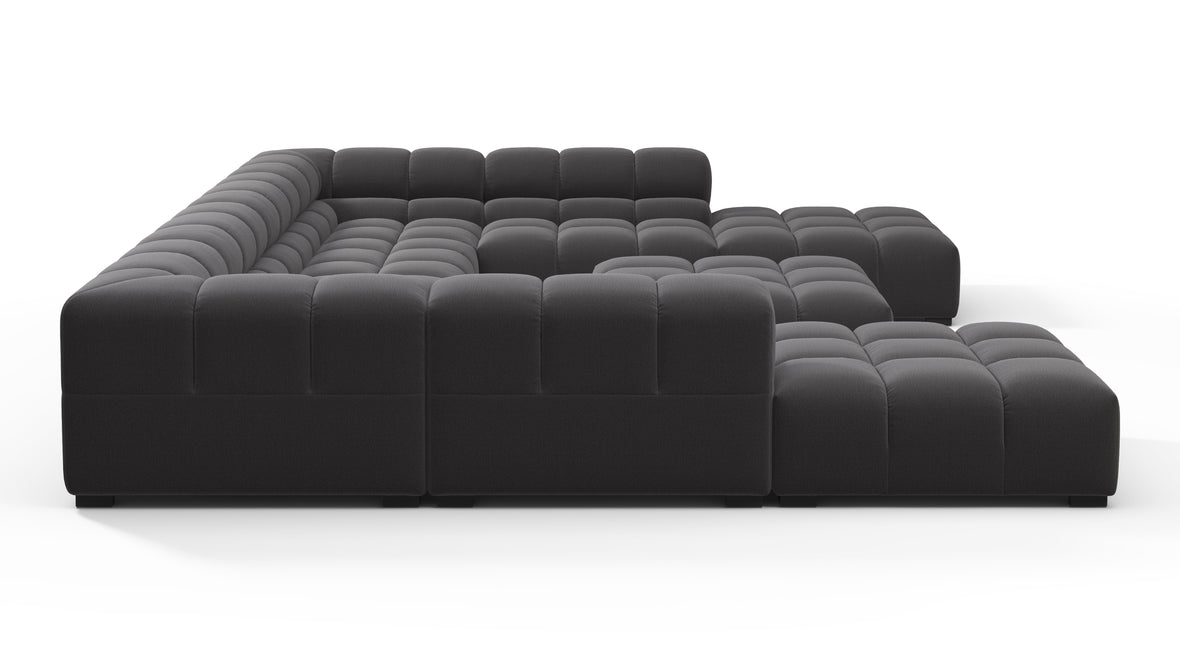 Tufted - Tufted Sectional, U Shape, Ink Brushed Weave