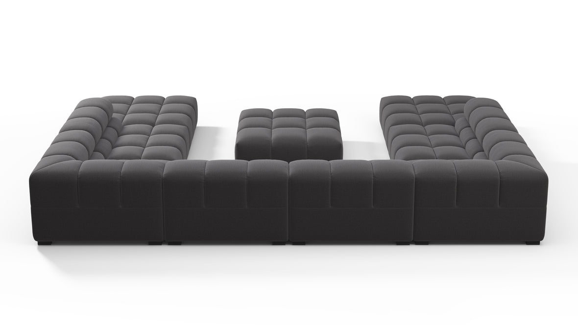 Tufted - Tufted Sectional, U Shape, Ink Brushed Weave