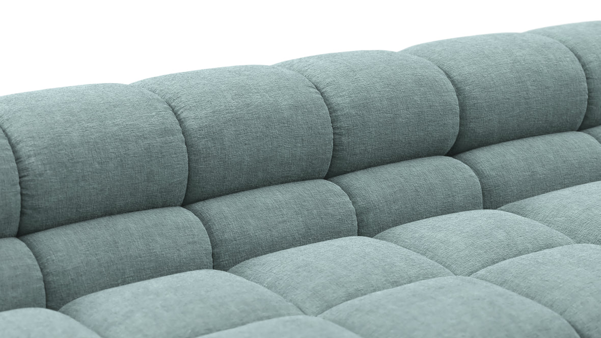 Tufted - Tufted Sectional, Extra Deep Sofa, Cerulean Chenille