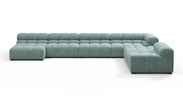 Tufted - Tufted Sectional, Extra Large Right Corner, Cerulean Chenille