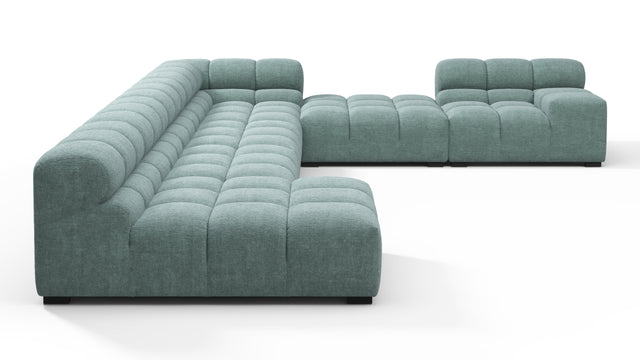 Tufted - Tufted Sectional, Extra Large Right Corner, Cerulean Chenille