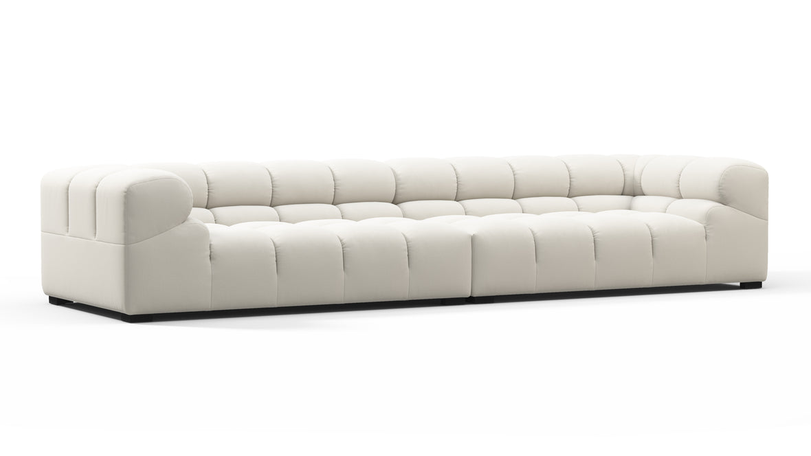 Tufted - Tufted Sectional, Extra Large Sofa, Oatmeal Brushed Weave