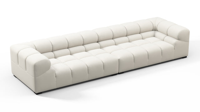 Tufted - Tufted Sectional, Extra Large Sofa, Oatmeal Brushed Weave