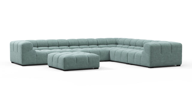 Tufted - Tufted Sectional, Large Right Corner, Cerulean Chenille