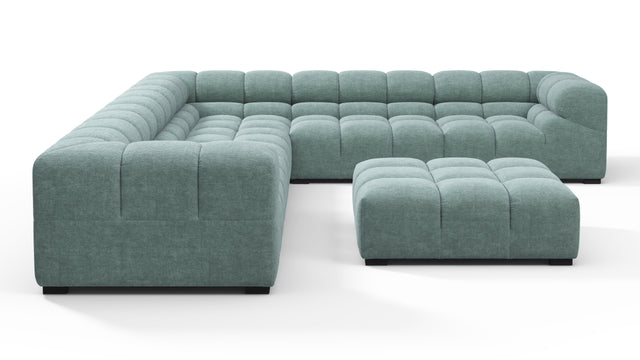 Tufted - Tufted Sectional, Large Right Corner, Cerulean Chenille