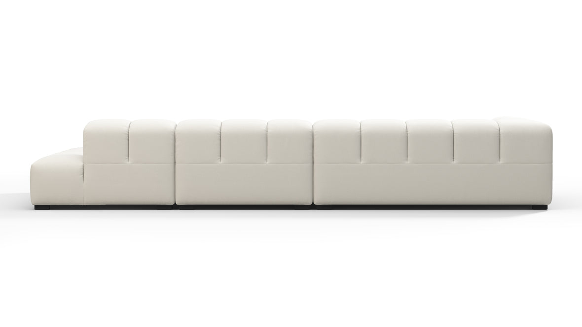 Tufted - Tufted Sectional, Large, Right Chaise, Oatmeal Brushed Weave