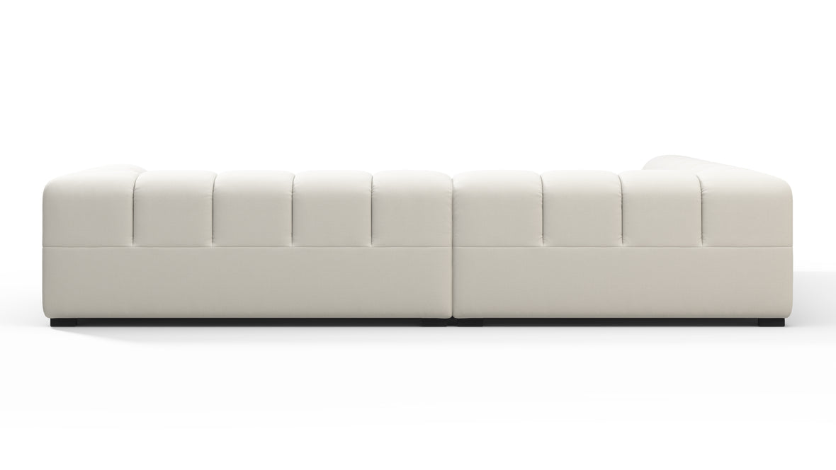 Tufted - Tufted Sectional, Left Corner, Oatmeal Brushed Weave