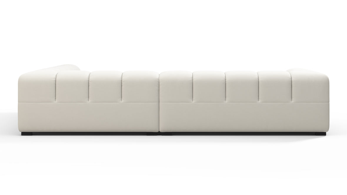 Tufted - Tufted Sectional, Right Corner, Oatmeal Brushed Weave