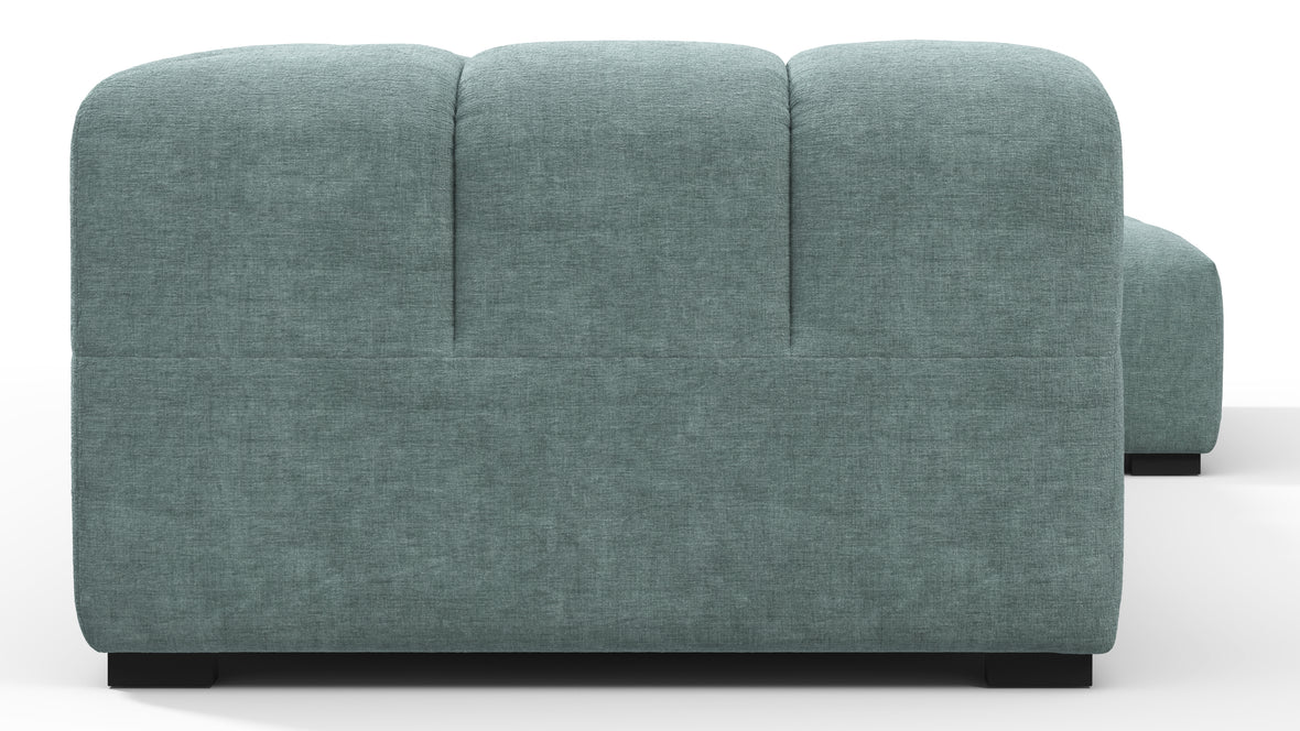 Tufted - Tufted Sectional, Small L, Right, Cerulean Chenille