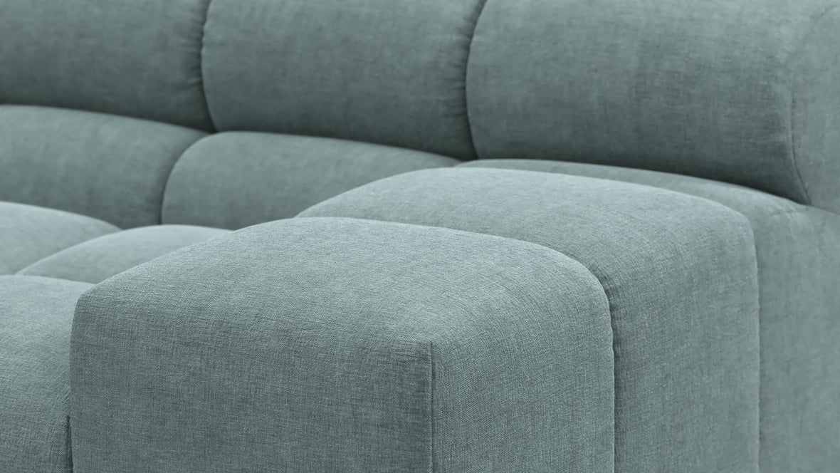 Tufted - Tufted Sectional, Small, Right Chaise, Cerulean Chenille