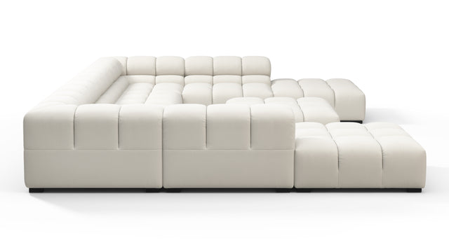 Tufted - Tufted Sectional, U Shape, Oatmeal Brushed Weave