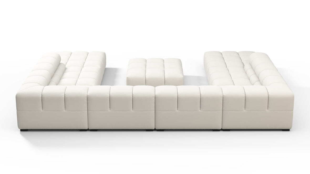 Tufted - Tufted Sectional, U Shape, Oatmeal Brushed Weave