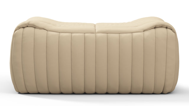 Sandra - Sandra Ottoman, Alabaster Vegan Leather