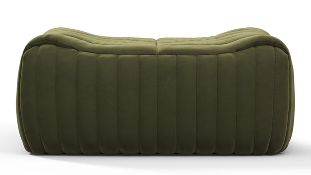 Sandra - Sandra Ottoman, Olive Green Velvet